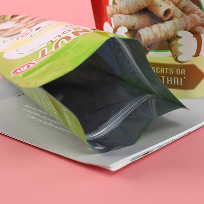 Zgrzewane woreczki stojące do pakowania Folia aluminiowa Mylar Tear Notch Matte Black