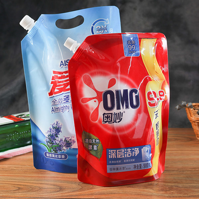 Plastikowe opakowanie z wylewką 60mic  Detergent w proszku do pakowania